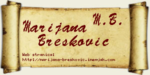 Marijana Brešković vizit kartica